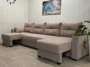 Диван Комфорт-6 (2+1К+1К) НПБ+МДФ, велюр Candy 4 в Миньяре - minyar.magazin-mebel74.ru | фото