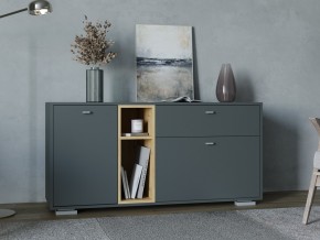 Комод Ланс К101 графит/дуб бунратти в Миньяре - minyar.magazin-mebel74.ru | фото