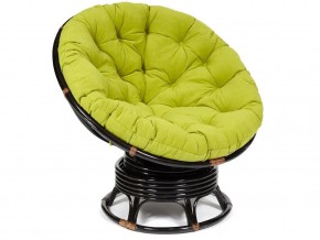 Кресло-качалка Papasan w 23/01 B с подушкой Antique brown, флок Олива в Миньяре - minyar.magazin-mebel74.ru | фото