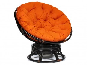 Кресло-качалка Papasan w 23/01 B с подушкой Antique brown, ткань Оранжевый в Миньяре - minyar.magazin-mebel74.ru | фото