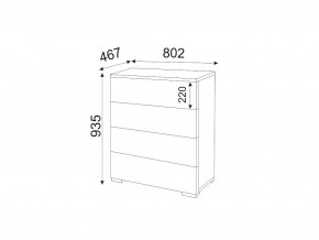 М05 (ручка брусок) Комод (4 ящика) в Миньяре - minyar.magazin-mebel74.ru | фото