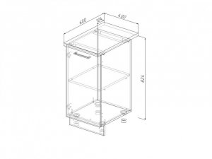 Н 40 Модуль нижний Без Столешницы МН 40 в Миньяре - minyar.magazin-mebel74.ru | фото