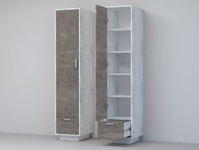 Пенал Эго П-1 бетон светлый/камень темный на цоколе в Миньяре - minyar.magazin-mebel74.ru | фото