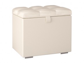 Пуф Квадрат кожзам Sontex Milk (молочный) в Миньяре - minyar.magazin-mebel74.ru | фото