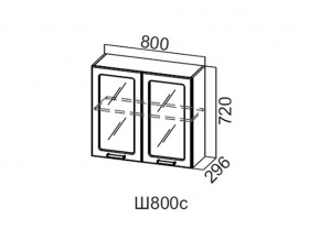 Ш800с/720 Шкаф навесной 800/720 (со стеклом) в Миньяре - minyar.magazin-mebel74.ru | фото