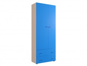 Шкаф ДМ 800 с 2 ящиками дуб млечный-синий в Миньяре - minyar.magazin-mebel74.ru | фото