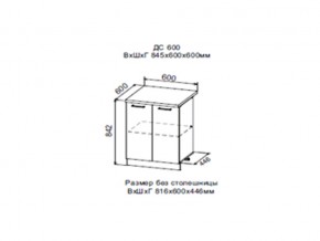 Шкаф нижний ДС600 с полкой (2 дв) в Миньяре - minyar.magazin-mebel74.ru | фото