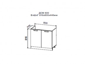 Шкаф нижний ДСМ800 под мойку в Миньяре - minyar.magazin-mebel74.ru | фото