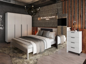Спальня Брента Белый снег-Белый лак в Миньяре - minyar.magazin-mebel74.ru | фото